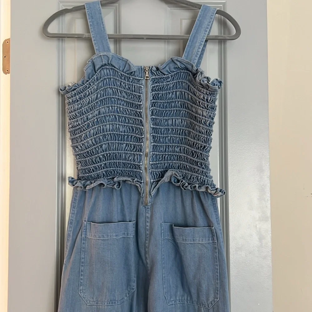 Sea Denim Smocked Jumpsuit - Picture 3 of 4